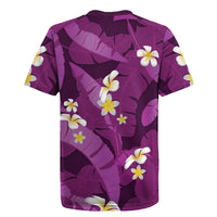 Purple Banana Leaf Hawaii Rugby Jersey Lau Maia Plumeria Tropical Summer Vibes LT14 - Polynesian Pride