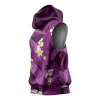 Purple Banana Leaf Hawaii Sleeveless Hoodie Lau Maia Plumeria Tropical Summer Vibes LT14 - Polynesian Pride