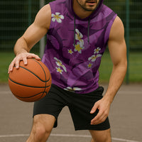 Purple Banana Leaf Hawaii Sleeveless Hoodie Lau Maia Plumeria Tropical Summer Vibes LT14 - Polynesian Pride