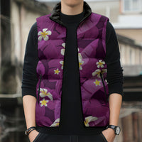 Purple Banana Leaf Hawaii Sleeveless Puffer Jacket Lau Maia Plumeria Tropical Summer Vibes LT14 - Polynesian Pride