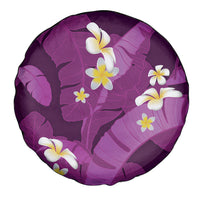 Purple Banana Leaf Hawaii Spare Tire Cover Lau Maia Plumeria Tropical Summer Vibes LT14 - Polynesian Pride