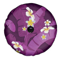 Purple Banana Leaf Hawaii Spare Tire Cover Lau Maia Plumeria Tropical Summer Vibes LT14 - Polynesian Pride