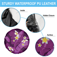 Purple Banana Leaf Hawaii Spare Tire Cover Lau Maia Plumeria Tropical Summer Vibes LT14 - Polynesian Pride