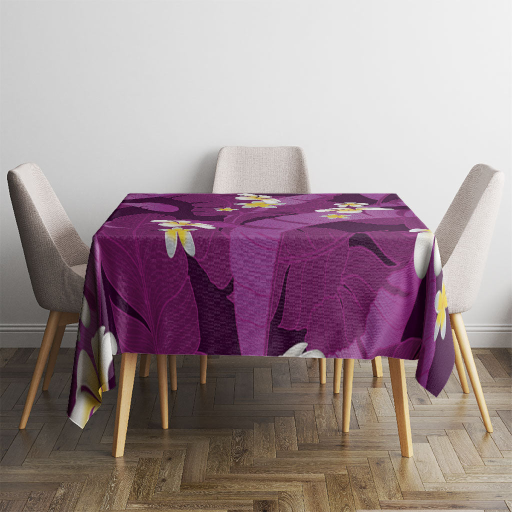 Purple Banana Leaf Hawaii Tablecloth Lau Maia Plumeria Tropical Summer Vibes LT14 - Polynesian Pride