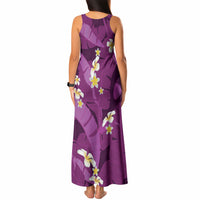 Purple Banana Leaf Hawaii Tank Maxi Dress Lau Maia Plumeria Tropical Summer Vibes LT14 - Polynesian Pride