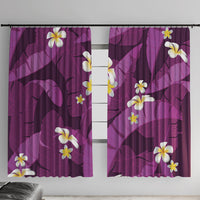 Purple Banana Leaf Hawaii Window Curtain Lau Maia Plumeria Tropical Summer Vibes LT14 With Hooks Purple - Polynesian Pride