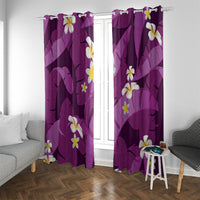 Purple Banana Leaf Hawaii Window Curtain Lau Maia Plumeria Tropical Summer Vibes LT14 With Grommets Purple - Polynesian Pride