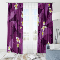 Purple Banana Leaf Hawaii Window Curtain Lau Maia Plumeria Tropical Summer Vibes LT14 - Polynesian Pride