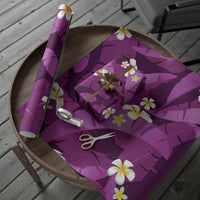 Purple Banana Leaf Hawaii Wrapping Paper Lau Maia Plumeria Tropical Summer Vibes LT14 - Polynesian Pride