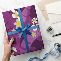 Purple Banana Leaf Hawaii Wrapping Paper Lau Maia Plumeria Tropical Summer Vibes LT14 - Polynesian Pride