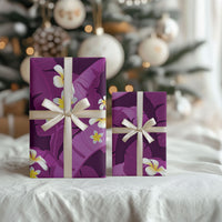 Purple Banana Leaf Hawaii Wrapping Paper Lau Maia Plumeria Tropical Summer Vibes LT14 - Polynesian Pride