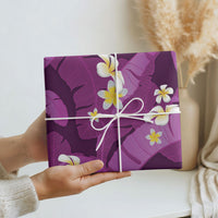 Purple Banana Leaf Hawaii Wrapping Paper Lau Maia Plumeria Tropical Summer Vibes LT14 - Polynesian Pride