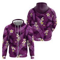 Purple Banana Leaf Hawaii Zip Hoodie Lau Maia Plumeria Tropical Summer Vibes LT14 - Polynesian Pride