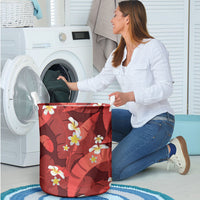 Red Banana Leaf Hawaii Laundry Basket Lau Maia Plumeria Tropical Summer Vibes LT14 - Polynesian Pride