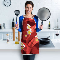 Red Banana Leaf Hawaii Apron Lau Maia Plumeria Tropical Summer Vibes LT14 - Polynesian Pride