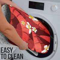 Red Banana Leaf Hawaii Bathroom Set Lau Maia Plumeria Tropical Summer Vibes LT14 - Polynesian Pride