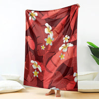 Red Banana Leaf Hawaii Blanket Lau Maia Plumeria Tropical Summer Vibes LT14 - Polynesian Pride