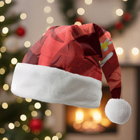 Red Banana Leaf Hawaii Christmas Santa Hat Lau Maia Plumeria Tropical Summer Vibes LT14 Without Fur Red - Polynesian Pride
