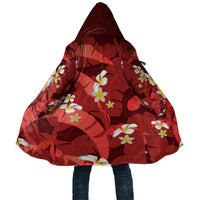Red Banana Leaf Hawaii Cloak Lau Maia Plumeria Tropical Summer Vibes LT14 Unisex Red - Polynesian Pride