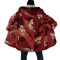 Red Banana Leaf Hawaii Cloak Lau Maia Plumeria Tropical Summer Vibes LT14 - Polynesian Pride