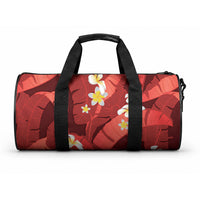 Red Banana Leaf Hawaii Duffle Bag Lau Maia Plumeria Tropical Summer Vibes