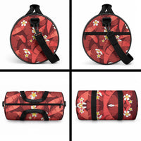 Red Banana Leaf Hawaii Duffle Bag Lau Maia Plumeria Tropical Summer Vibes