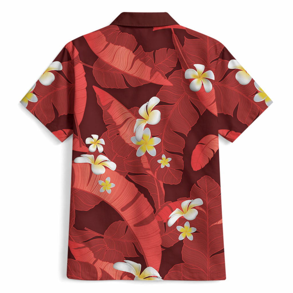 Red Banana Leaf Hawaii Hawaiian Shirt Lau Maia Plumeria Tropical Summer Vibes LT14 - Polynesian Pride