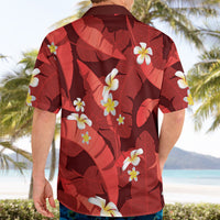 Red Banana Leaf Hawaii Hawaiian Shirt Lau Maia Plumeria Tropical Summer Vibes LT14 - Polynesian Pride