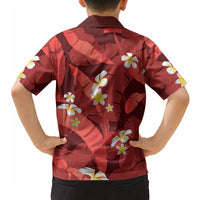 Red Banana Leaf Hawaii Hawaiian Shirt Lau Maia Plumeria Tropical Summer Vibes LT14 - Polynesian Pride