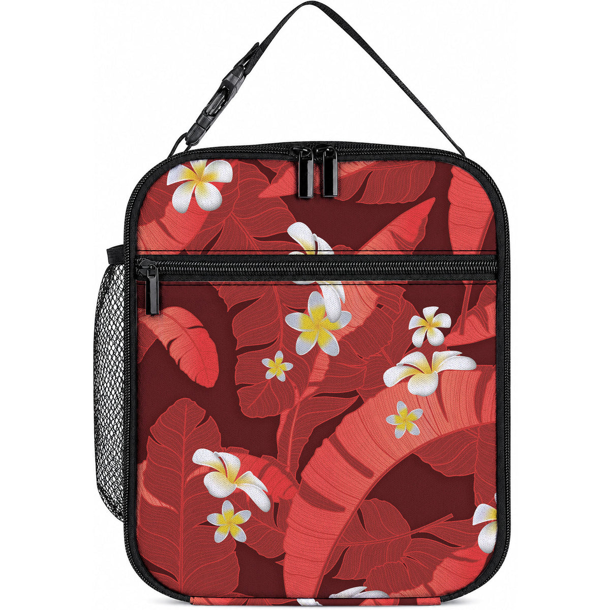 Red Banana Leaf Hawaii Lunch Bag Lau Maia Plumeria Tropical Summer Vibes