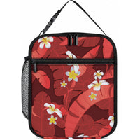 Red Banana Leaf Hawaii Lunch Bag Lau Maia Plumeria Tropical Summer Vibes