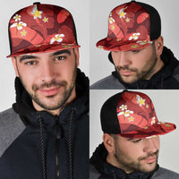 Red Banana Leaf Hawaii Mesh Trucker Cap Lau Maia Plumeria Tropical Summer Vibes LT14 - Polynesian Pride