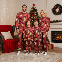 Red Banana Leaf Hawaii Christmas Pajama Set Lau Maia Plumeria Tropical Summer Vibes LT14 - Polynesian Pride