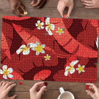 Red Banana Leaf Hawaii Puzzle Lau Maia Plumeria Tropical Summer Vibes LT14 - Polynesian Pride