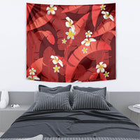 Red Banana Leaf Hawaii Tapestry Lau Maia Plumeria Tropical Summer Vibes LT14 - Polynesian Pride