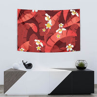 Red Banana Leaf Hawaii Tapestry Lau Maia Plumeria Tropical Summer Vibes LT14 - Polynesian Pride