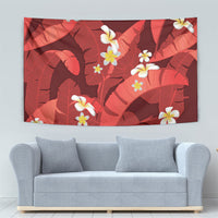 Red Banana Leaf Hawaii Tapestry Lau Maia Plumeria Tropical Summer Vibes LT14 - Polynesian Pride