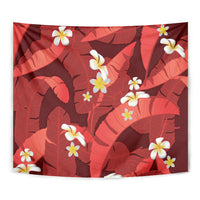 Red Banana Leaf Hawaii Tapestry Lau Maia Plumeria Tropical Summer Vibes LT14 - Polynesian Pride