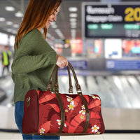 Red Banana Leaf Hawaii Travel Bag Lau Maia Plumeria Tropical Summer Vibes LT14 - Polynesian Pride