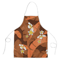 Orange Banana Leaf Hawaii Apron Lau Maia Plumeria Tropical Summer Vibes LT14 Orange - Polynesian Pride