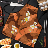 Orange Banana Leaf Hawaii Apron Lau Maia Plumeria Tropical Summer Vibes LT14 Orange - Polynesian Pride