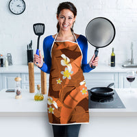 Orange Banana Leaf Hawaii Apron Lau Maia Plumeria Tropical Summer Vibes LT14 - Polynesian Pride