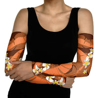 Orange Banana Leaf Hawaii Arm Sleeves Lau Maia Plumeria Tropical Summer Vibes LT14 - Polynesian Pride