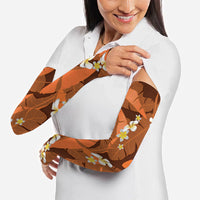 Orange Banana Leaf Hawaii Arm Sleeves Lau Maia Plumeria Tropical Summer Vibes LT14 - Polynesian Pride