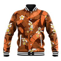 Orange Banana Leaf Hawaii Baseball Jacket Lau Maia Plumeria Tropical Summer Vibes LT14 Unisex Orange - Polynesian Pride