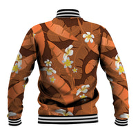 Orange Banana Leaf Hawaii Baseball Jacket Lau Maia Plumeria Tropical Summer Vibes LT14 - Polynesian Pride
