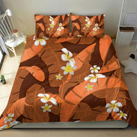 Orange Banana Leaf Hawaii Bedding Set Lau Maia Plumeria Tropical Summer Vibes LT14 - Polynesian Pride