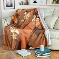 Orange Banana Leaf Hawaii Blanket Lau Maia Plumeria Tropical Summer Vibes LT14 Orange - Polynesian Pride