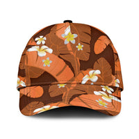 Orange Banana Leaf Hawaii Classic Cap Lau Maia Plumeria Tropical Summer Vibes LT14 Universal Fit Orange - Polynesian Pride