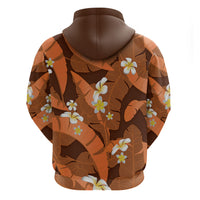 Orange Banana Leaf Hawaii Hoodie Lau Maia Plumeria Tropical Summer Vibes LT14 - Polynesian Pride